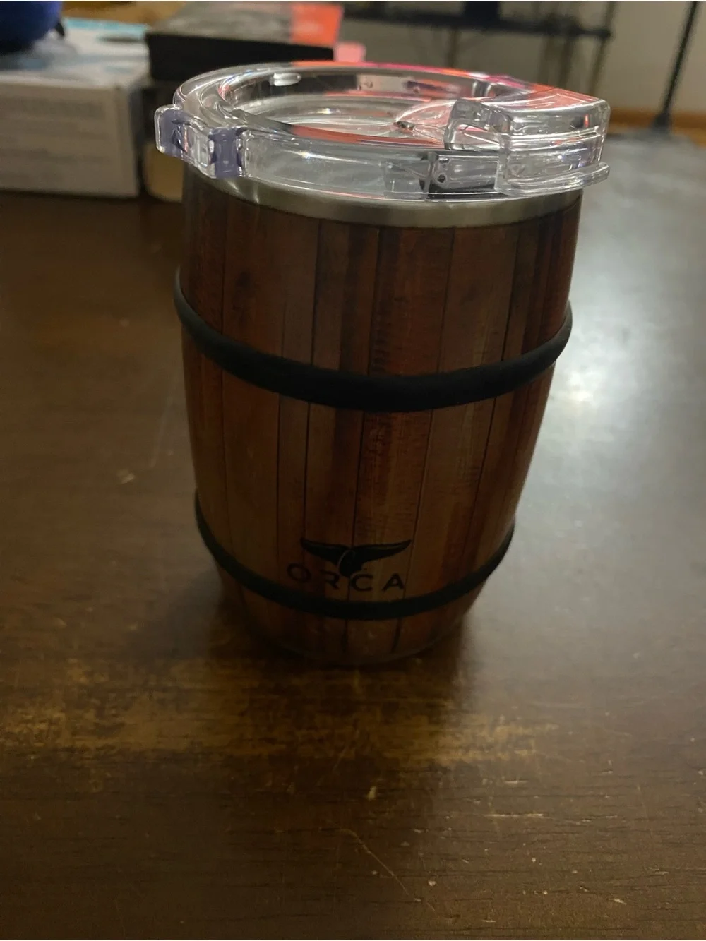 Wood Grain Barrel Tumbler - Brown